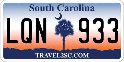 SC license plate LQN933