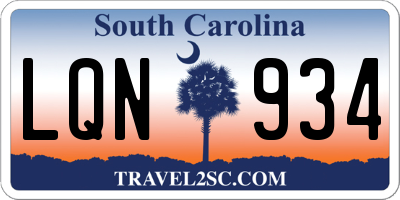 SC license plate LQN934