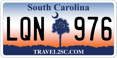 SC license plate LQN976