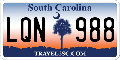 SC license plate LQN988