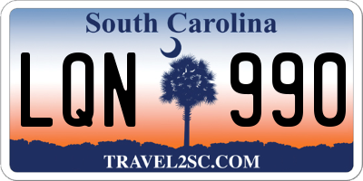 SC license plate LQN990