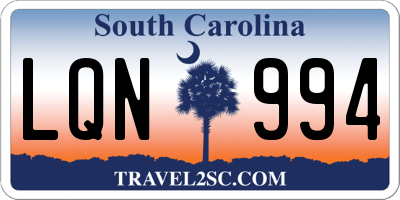 SC license plate LQN994
