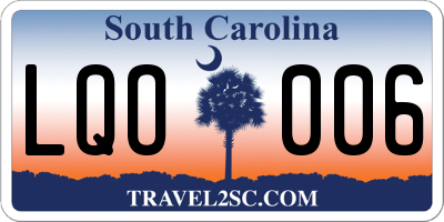 SC license plate LQO006