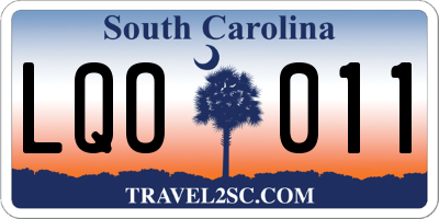 SC license plate LQO011