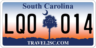 SC license plate LQO014