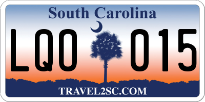 SC license plate LQO015