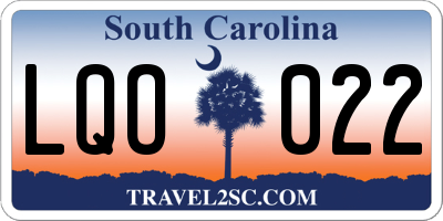 SC license plate LQO022