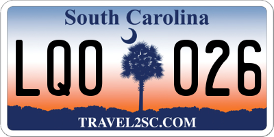 SC license plate LQO026