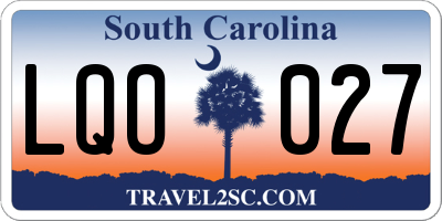 SC license plate LQO027