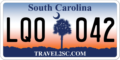 SC license plate LQO042