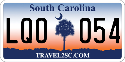 SC license plate LQO054
