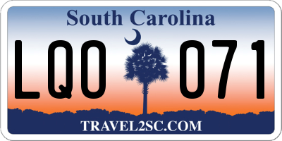 SC license plate LQO071