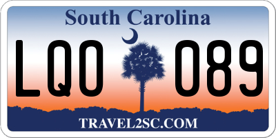 SC license plate LQO089