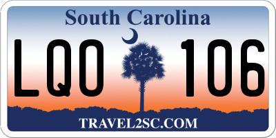 SC license plate LQO106