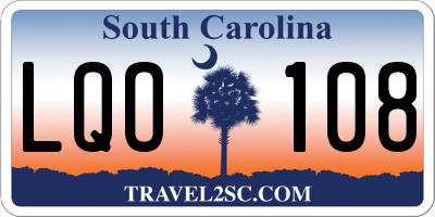 SC license plate LQO108