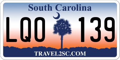 SC license plate LQO139
