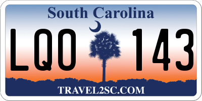 SC license plate LQO143