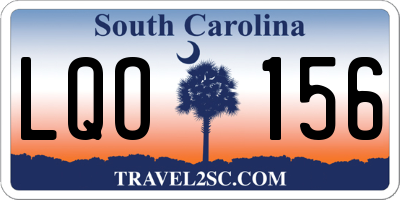 SC license plate LQO156