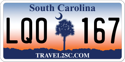 SC license plate LQO167