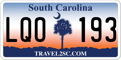 SC license plate LQO193