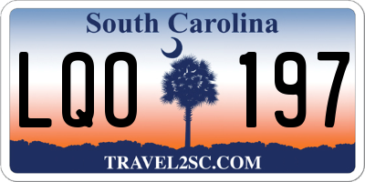 SC license plate LQO197