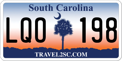 SC license plate LQO198