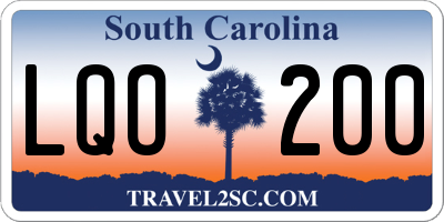 SC license plate LQO200