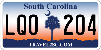 SC license plate LQO204