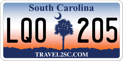 SC license plate LQO205