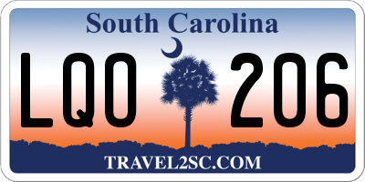 SC license plate LQO206