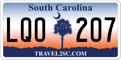 SC license plate LQO207