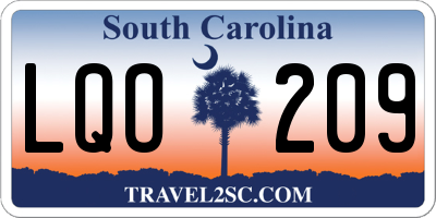SC license plate LQO209