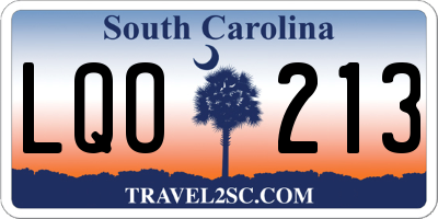 SC license plate LQO213