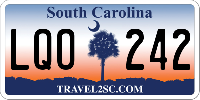 SC license plate LQO242