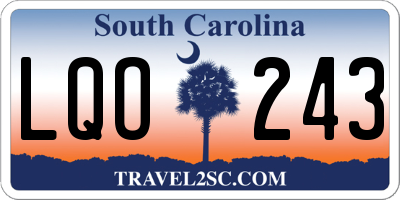 SC license plate LQO243