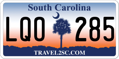 SC license plate LQO285