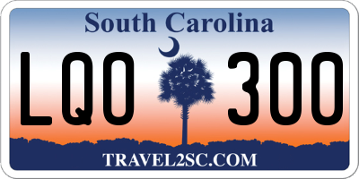 SC license plate LQO300