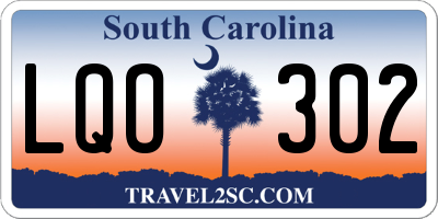 SC license plate LQO302