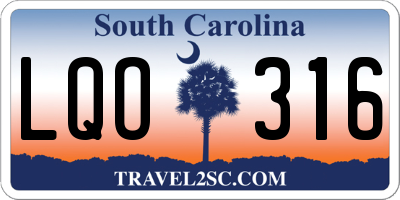 SC license plate LQO316