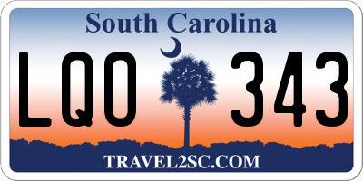 SC license plate LQO343