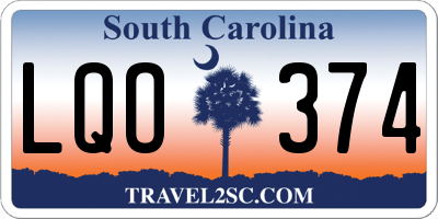 SC license plate LQO374