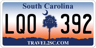 SC license plate LQO392