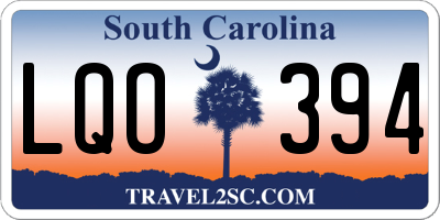 SC license plate LQO394