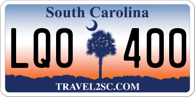 SC license plate LQO400