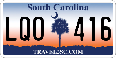 SC license plate LQO416