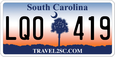 SC license plate LQO419