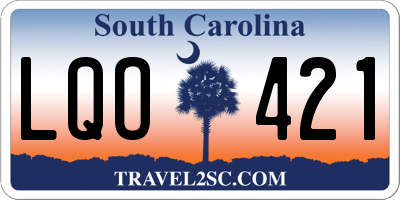 SC license plate LQO421
