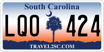 SC license plate LQO424