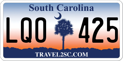 SC license plate LQO425