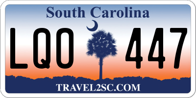 SC license plate LQO447